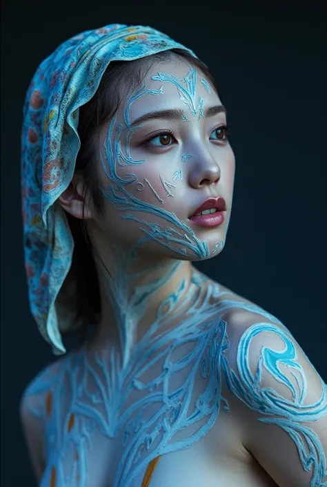 Body Painting Girl, cinematic lighting, UHD, masterpiece, accurate, super detail, high details, high quality, award winning, best quality, highest, 16k, ultra detailed face, ultra detailed eyes, realistic textured skin, perfect anatomy, perfect fingers, a ...