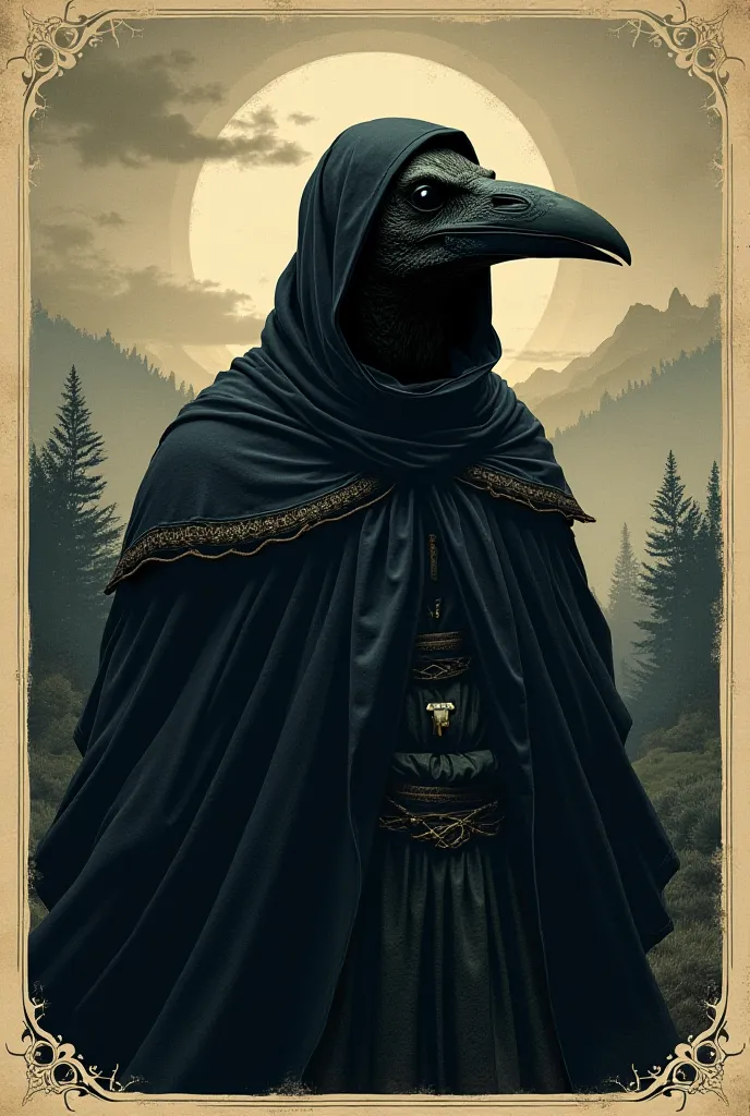 Create a plague poster with a crow's beak mask