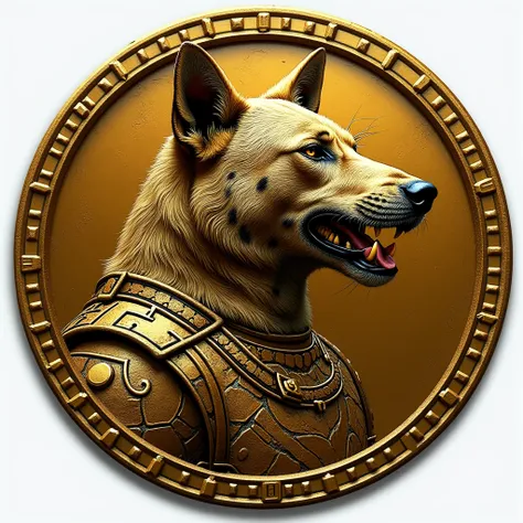 MAKE A LOGO , get a picture of sivas coil dog in the form of relief inside the round gold coin, Get the picture's ear cut off, Let the picture be on the side, Get a terrible look,  Let there be armor with clasps around the neck, Let the Anatolian Tiger wri...