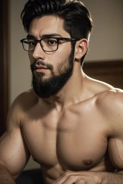 There's a man with glasses and a beard sitting at a table,  a picture by Antônio Parreiras, reddit, free figuration,  Ignacio Fernandez Rios, David Rios Ferreira, 8k photo the selfiegraph,  Front photo, Simon Raven , photo the selfie,  Ignacio Fernandez Ri...