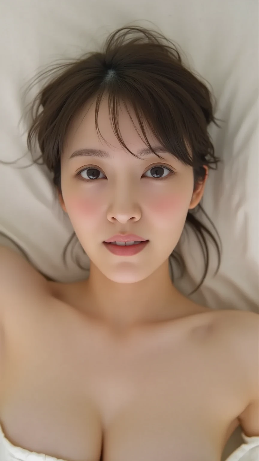  female 1 person, beauty, beautiful face, Hall々A stylish appearance , perfect style ,( black underwear:1.3),Chest, super real,  super high resolution ,TOP QUALITY,8k, masterpiece，(Sleep in bed 1.4),( blush and shy expression 1.3),30th Generation，( moderate...