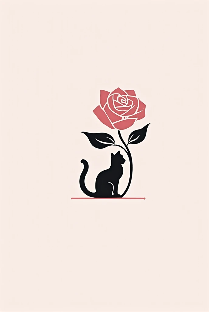 A logo minimalist yet elegant design featuring:

A stylized rose as the centerpiece, symbolizing grace and prosperity.

A Persian cat silhouette, embodying luxury and tranquility.

A soft pink and black color scheme, representing beauty and sophistication....