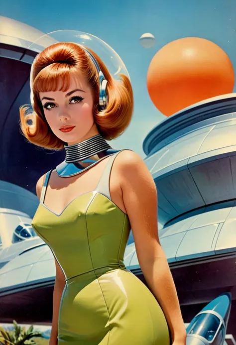 retro futuristic, ((Retrofuturism)), ((sci-fi)), 1950s, ((( 1960s ))), 1970s, (Foreign women),