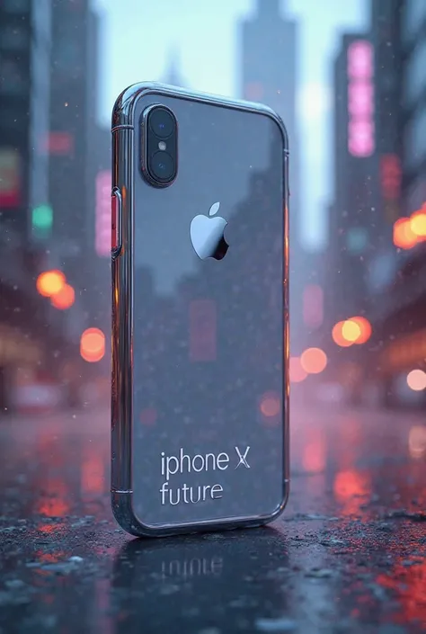 Futuristic image that is set on iPhone
From below a text that says "iPhoneX Future"