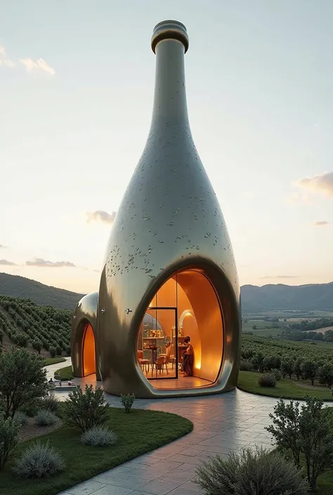 Building shaped like a wine bottle