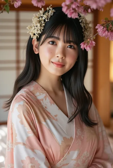 Beautiful YUKATA GIRL, one young girl, detailed face, realistic textured skin, perfect anatomy, perfect fingers, very cute face, wonderful face and eyes, (highly detailed eyes, highly detailed face), Fresh, very beautiful appearance, Ultra-realistic, High ...