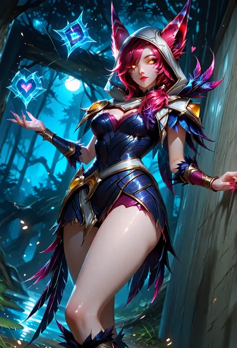 score_9, score_8_up , score_7_up , score_6_up , NSFW:1.4, ((A woman Xayah , (League of Legends))，((Alone)), source_anime, sharp_lascalae, ultra sharp focus, tools, more_details_x l , details:1.5,（(Illustrations,  Artgerm ))，（Really, sense of reality：1.4)，（...