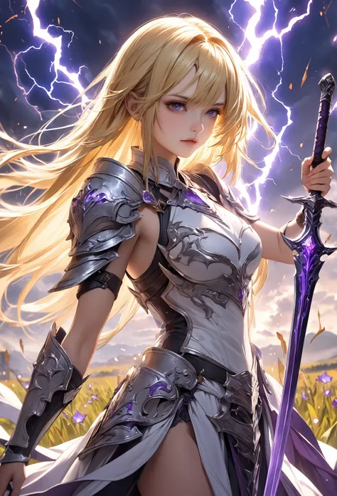 close-up of a girl with a sword in a field, 2. 5D cgi  Anime Fantasy Artwork ,  epic fantasy digital art style, Epic fantasy art style HD, 4k fantasy art, High quality fantasy art,  Epic Fantasy Card Game Art ,   Spectacular Exquisite Character Art  , Epic...