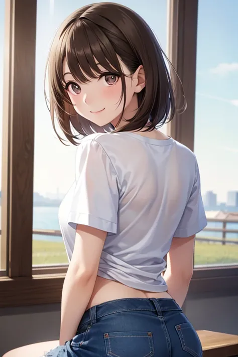  anegasaki nene, shiny brown short hair, beautiful brown eyes, smiling face, sparkling pupils, (fine grain), highly detailed eyes, highly detailed face, highly detailed eyes,, (masterpiece:1.2, best quality), 1 girl, cowboy shot,cowboy shot,, 




nsfw、 wh...