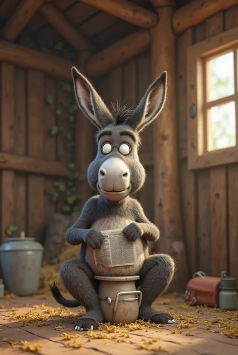 Draw me a picture of a donkey doing his toilet

