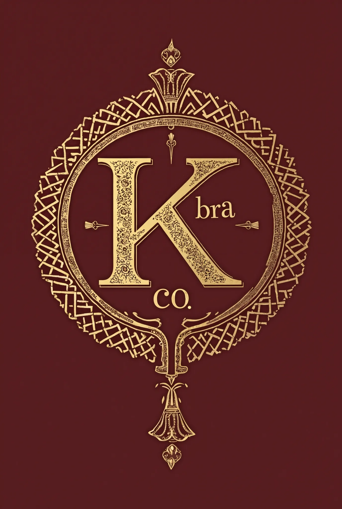 can help me come up with a brand logo for my fashion brand called kebra co. its a startup business its about old Ethiopian royalty and 90s nostalgia infused with modern looks the brand color can be  burgundy or deep cherry with gold