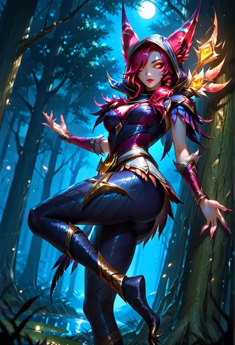 score_9, score_8_up , score_7_up , score_6_up , NSFW:1.4, ((A woman Xayah , (League of Legends))，((Alone)), source_anime, sharp_lascalae, ultra sharp focus, tools, more_details_x l , details:1.5,（(Illustrations,  Artgerm ))，（Really, sense of reality：1.4)，（...