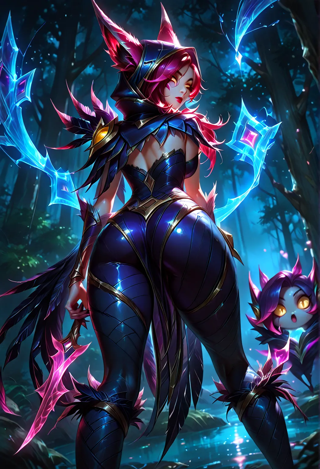 score_9, score_8_up , score_7_up , score_6_up , NSFW:1.4, ((A woman Xayah , (League of Legends))，((Alone)), source_anime, sharp_lascalae, ultra sharp focus, tools, more_details_x l , details:1.5,（(Illustrations,  Artgerm ))，（Really, sense of reality：1.4)，（...