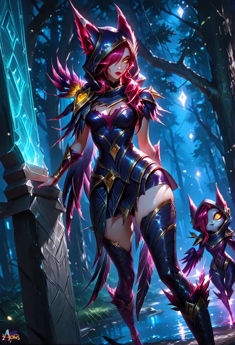 score_9, score_8_up , score_7_up , score_6_up , NSFW:1.4, ((A woman Xayah , (League of Legends))，((Alone)), source_anime, sharp_lascalae, ultra sharp focus, tools, more_details_x l , details:1.5,（(Illustrations,  Artgerm ))，（Really, sense of reality：1.4)，（...