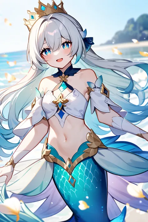 Firefly from Honkai star, As a mermaid, wearing crown.