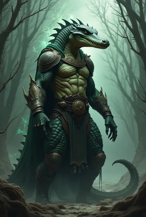 Crocodile, necromancer, anthro, bara, furry 