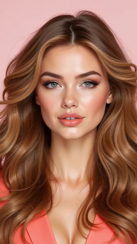 professional photo of 1 stunning Girl , chic girl, age 18, 170 cm height, beautiful girl, she is a hairstyle model, posing for a magazine, hot girl, busty, she ia a supermodel, mix of taylor hill face, amber heard face, miranda kerr face and yael shelbia f...