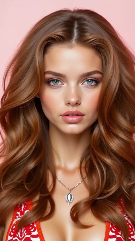 professional photo of 1 stunning Girl , chic girl, age 18, 170 cm height, beautiful girl, she is a hairstyle model, posing for a magazine, hot girl, busty, she ia a supermodel, mix of taylor hill face, amber heard face, miranda kerr face and yael shelbia f...