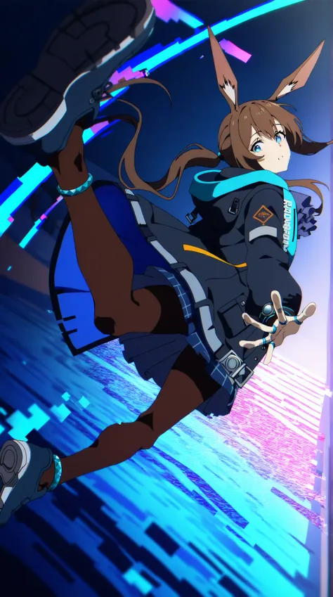 ( zuharu, anime screenshot, :1.2), colorful_illustration, dynamic_pose, (perspective:1.2), (long_shot:1.2), (wide_shot:1.2), (distortion lense:1.2), BREAK from above, dutch_angle, (falling:1.2), aerial_view, shoe_soles, colored shoe soles, outstretched leg...