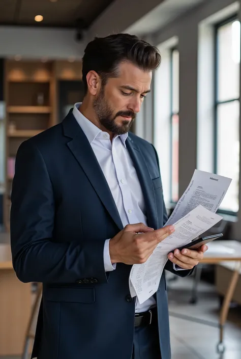 An entrepreneur(a) analyzing graphics on the cell phone and holding bills to pay with the other hand
A professional Instagram feed (mockup)