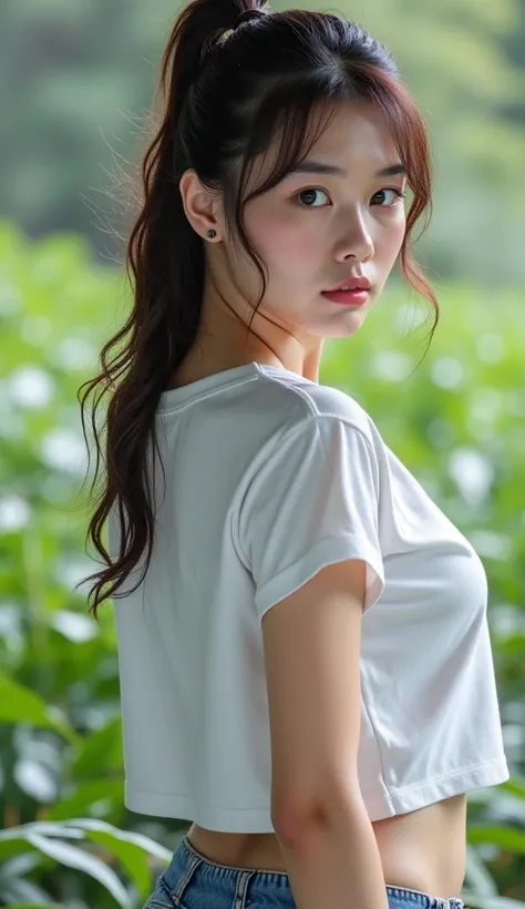  High Quality Photos  , 3D 8K,  ถ่ายด้วยThe camera คุณภาพสูงที่สุด , The camera , Fuji Camera , , Using the highest quality and most modern film ,ภาพและสีที่ Realistic , A round faced Asian girl ,Glossy skin , Wet skin, Pink cheeks, Pink skin,  huge breast...