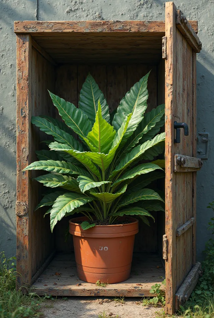 Conspicuous plant and compost store small inside 