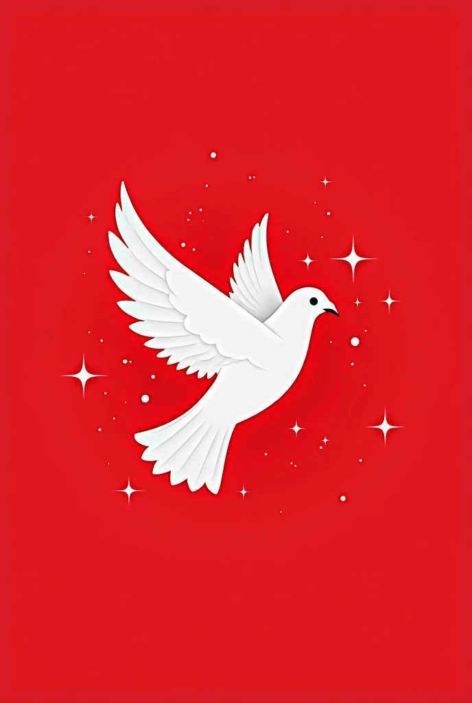 Print for red t-shirt containing a white dove