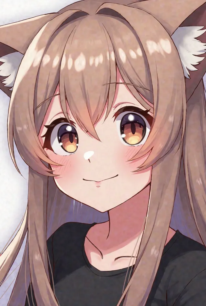 a close up of a cartoon girl with long hair and a black shirt, discord profile picture, ahegao face, anime moe artstyle, ahegao, discord pfp, cute anime face, girls frontline style, in an anime style, anime waifu, detailed anime soft face, anime styled, an...