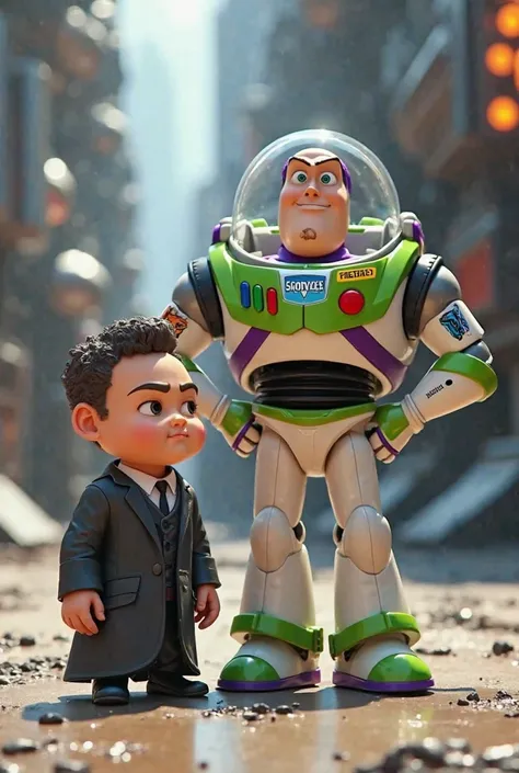 Buzz Lightyear with powerful little boss