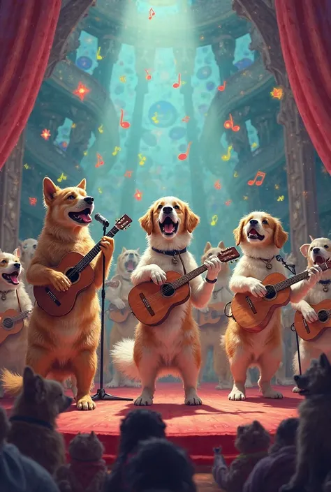 Dogs are singing songs 