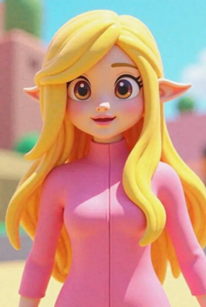 Roblox Characters, long blond hair ,girl,dressed in pink