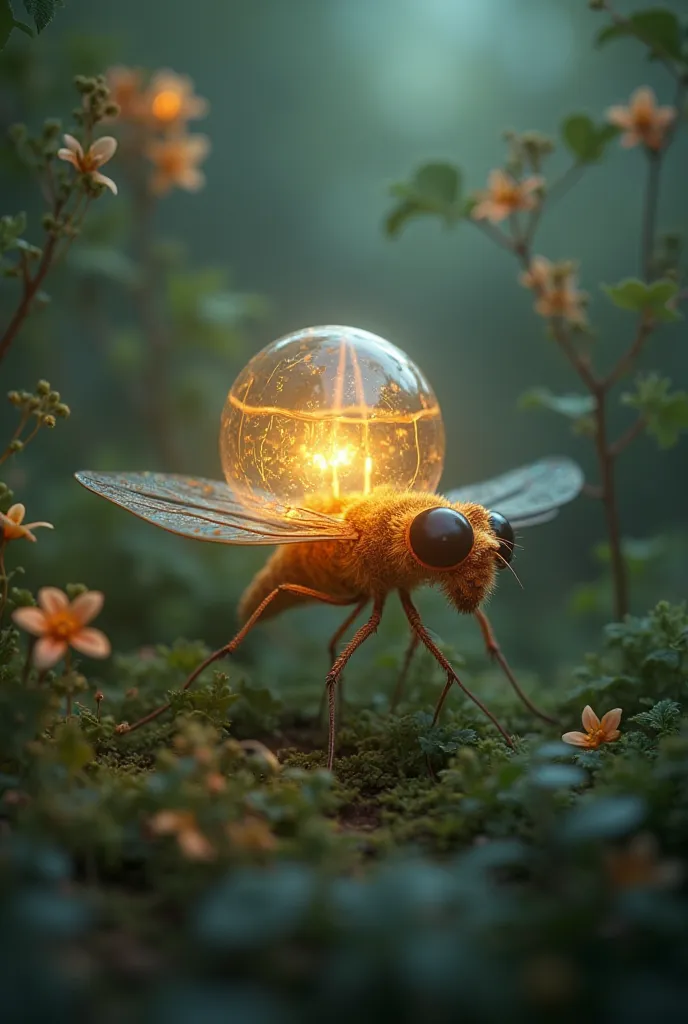 Firefly with greenhouse  instead of a light bulb