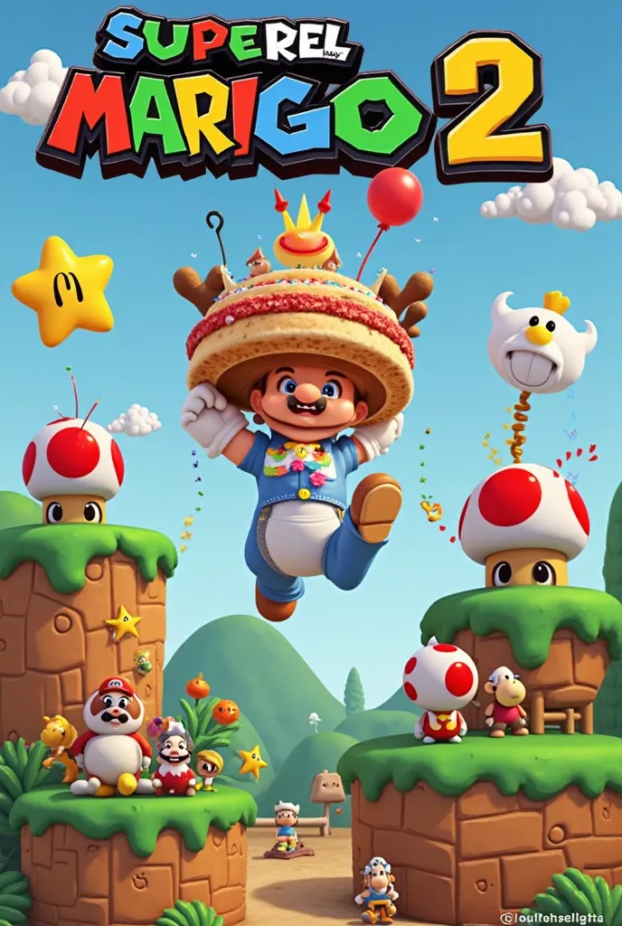 Create a party invitation themed on Macdonals but also on Mario Bros with all its main characters 
Tell me some information Eva Valeria invites you to her 5th birthday 
In the Macdonals of La Paz Park 
Of 2: 30pm to 5 :30pm
February 22nd 
832777982 
Come c...