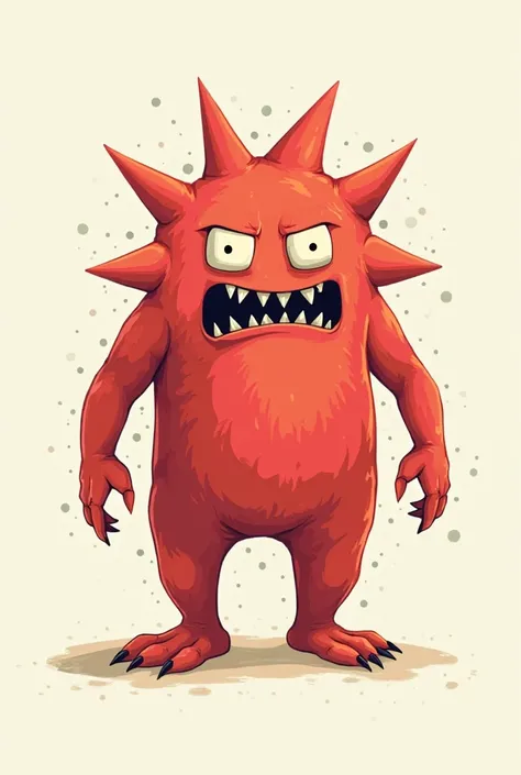 "Generate an illustration of a monster with the following specific characteristics:

 Body: In the shape of a red star, with a smooth or slightly rough texture.

eyes: Four square-shaped eyes, aligned on their face.

 ears : Eight pointed ears distributed ...