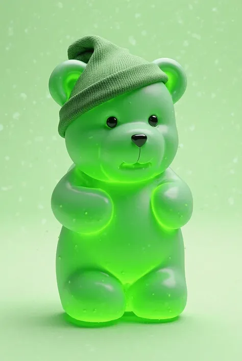 Bear gummy with green realistic cap