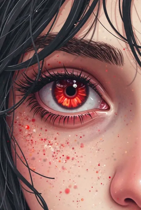 draw a cover for my track with only part of my face in the eye area, and your eyes should be naturally red, For example, Because of this,, that you haven't slept for a long time or the capillaries are weathered and the capillaries are broken