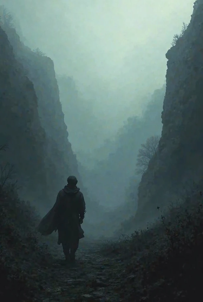 Man walking in the Valley of Darkness