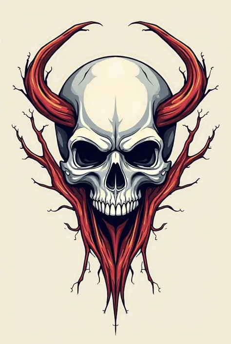 Skull with muscle in the form of a logo