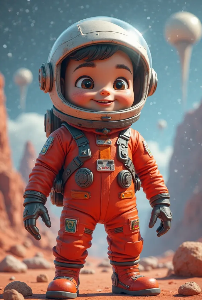 Astronaut mascot with red clothes