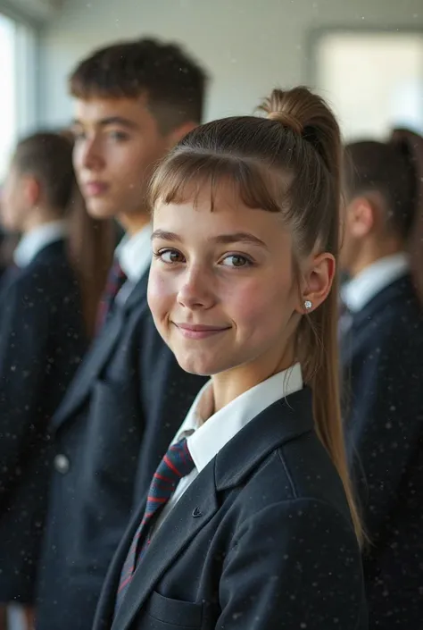  uniform and proper haircuts should be mandatory for all students as they promote discipline, equality, school identity, security, and professionalism. real human students male and female 