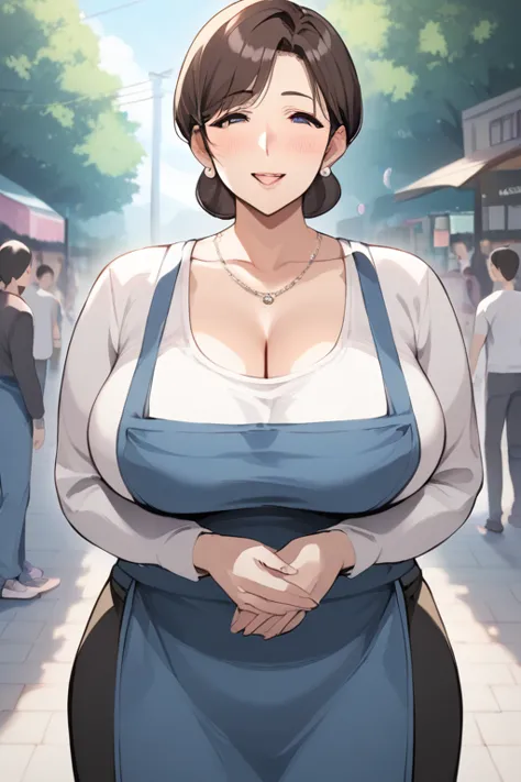  score_9, score_8_up, score_7_up,  source_Anime,safe, nsfw，  uncensored ，( masterpiece), (Gorgeous curvy Mature Woman),   mature woman wearing shitmochi, housewife,  apron, long sleeve cuckold, Chest, Mature Woman, Soft light,  High precision, TOP QUALITY,...