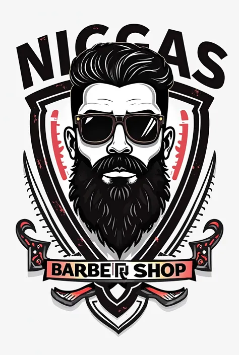 Create a barbershop logo with the name Niggas Barber Shop 