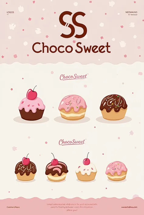 I want to create a visual key for a business selling chocolates donuts stationery and create the logo for ChocoSweet with its initials Cs