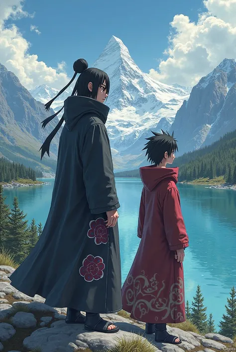 Make Itachi and Obito picture with beautiful background