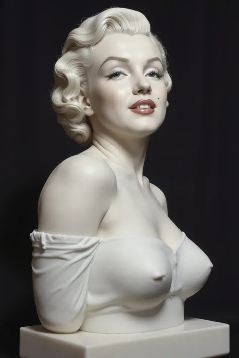 Marilyn Monroe's exact likeness is professionally sculpted out of a single piece of marble.  Beautiful and life like it is life size with her exact measurements.        R.I.P. Marilyn Monroe      6/1/1926 - 8/5/1962