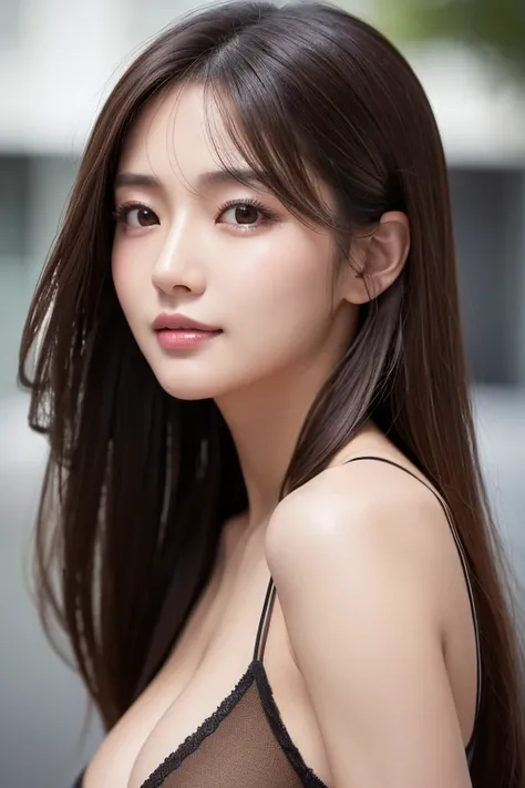  top quality, 8k, masterpiece :1.3)),   sharp concentration :1.2, 完璧な体型をした beautiful woman :1.4,  Slim Abs :1.2, (( Dark Brown Hair, Big Breasts :1.2)), Body Dress :1.1, 、  very detailed顔と肌のテクスチャ, fine grain,  double eyelids , 8k,  RAW Portrait  ( Japanese...