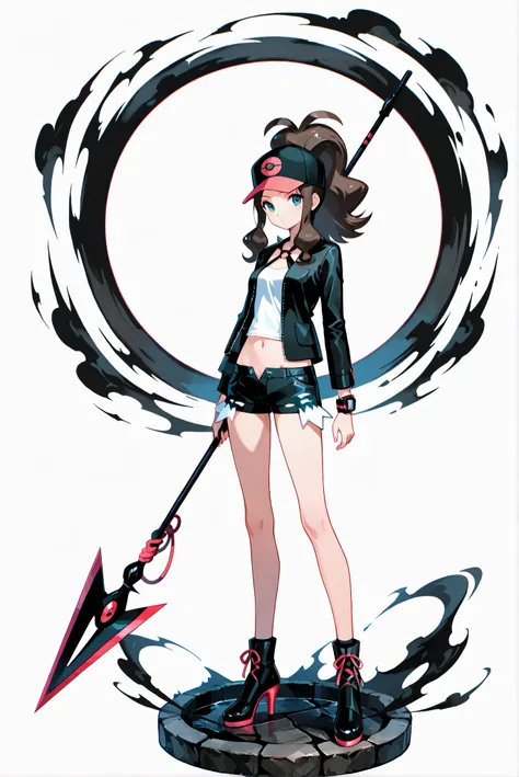bailing_darkness
,a girl made of black smoke
(weapon, spear, holding weapon,, white background, stands,whole body,heels, front view,Standing picture:1.7),HoleHeels,oval/Circle/Thorn/Horn Heels,,limited color palette,Colorful, vivid colors ,black light ,wa...