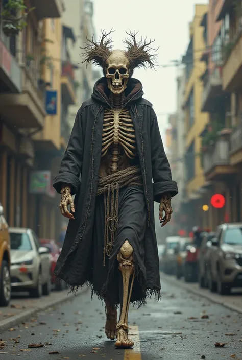 Exu Skull walking on the streets next to me realistically