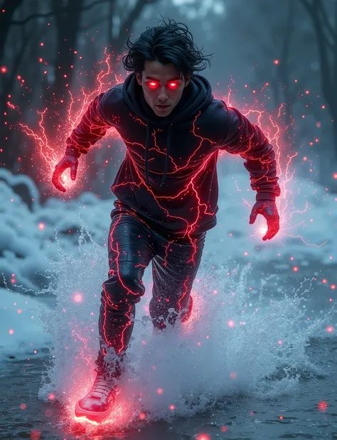 score_9, score_8_arriba, score_7_arriba, , score_chico running sobre el agua_skating on water, red electricity, good heavens, WATER WAVES, running, in water, A boy_ young man with black hair_ boy full of electrical energy, running sobre el agua, I...