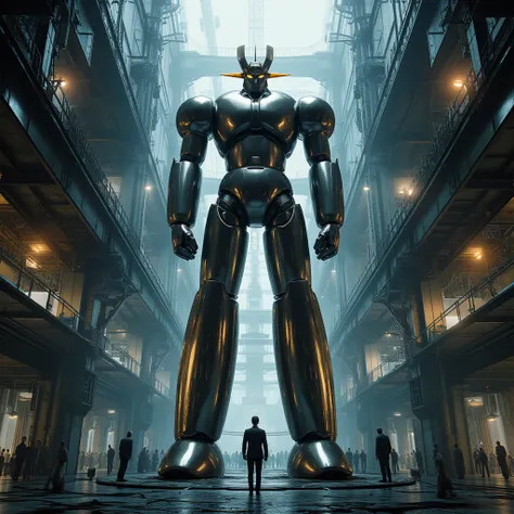 The modified Mazinger Z is the goddess of metal and the Android mecha Aphrodite has metal hair,  stands 100 meters high ahead .   is built with modern materials such as steel ,   Carbon Fiber  ,   Other industrial elements are also visible  ,  Just like th...